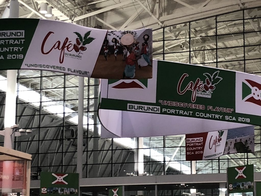 The Café du Burundi booth at the 2019 Specialty Coffee Expo in Boston